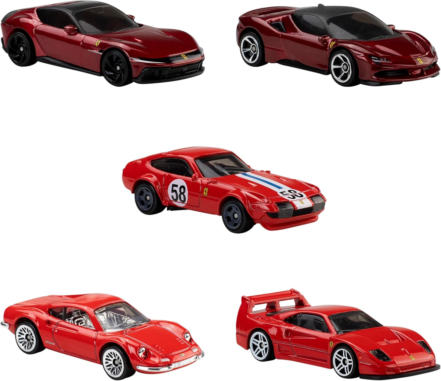 Hot Wheels Ferrari Cars - 5 pack