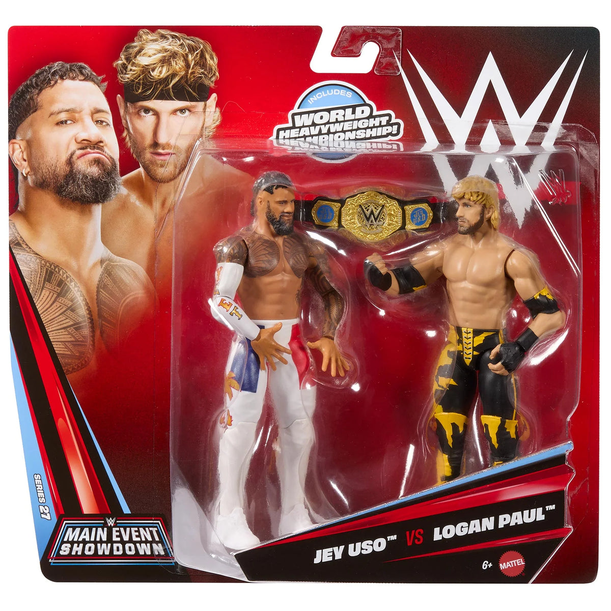 WWE Jey Uso vs Logan Paul Main Event Showdown 2 Pack Figures