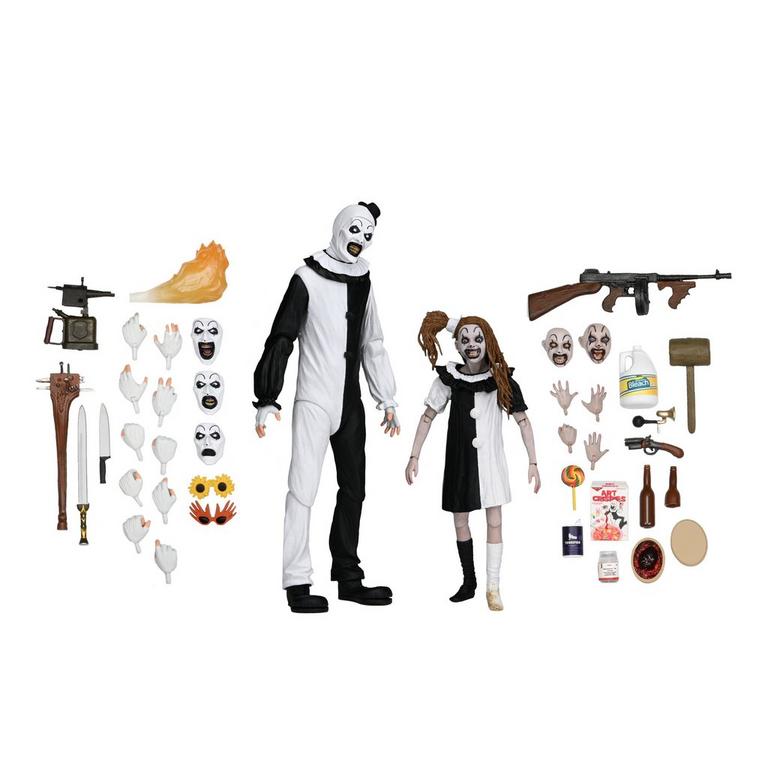 NECA Terrifier 2 Ultimate Art the Clown and Little Pale Girl 2 Pack
