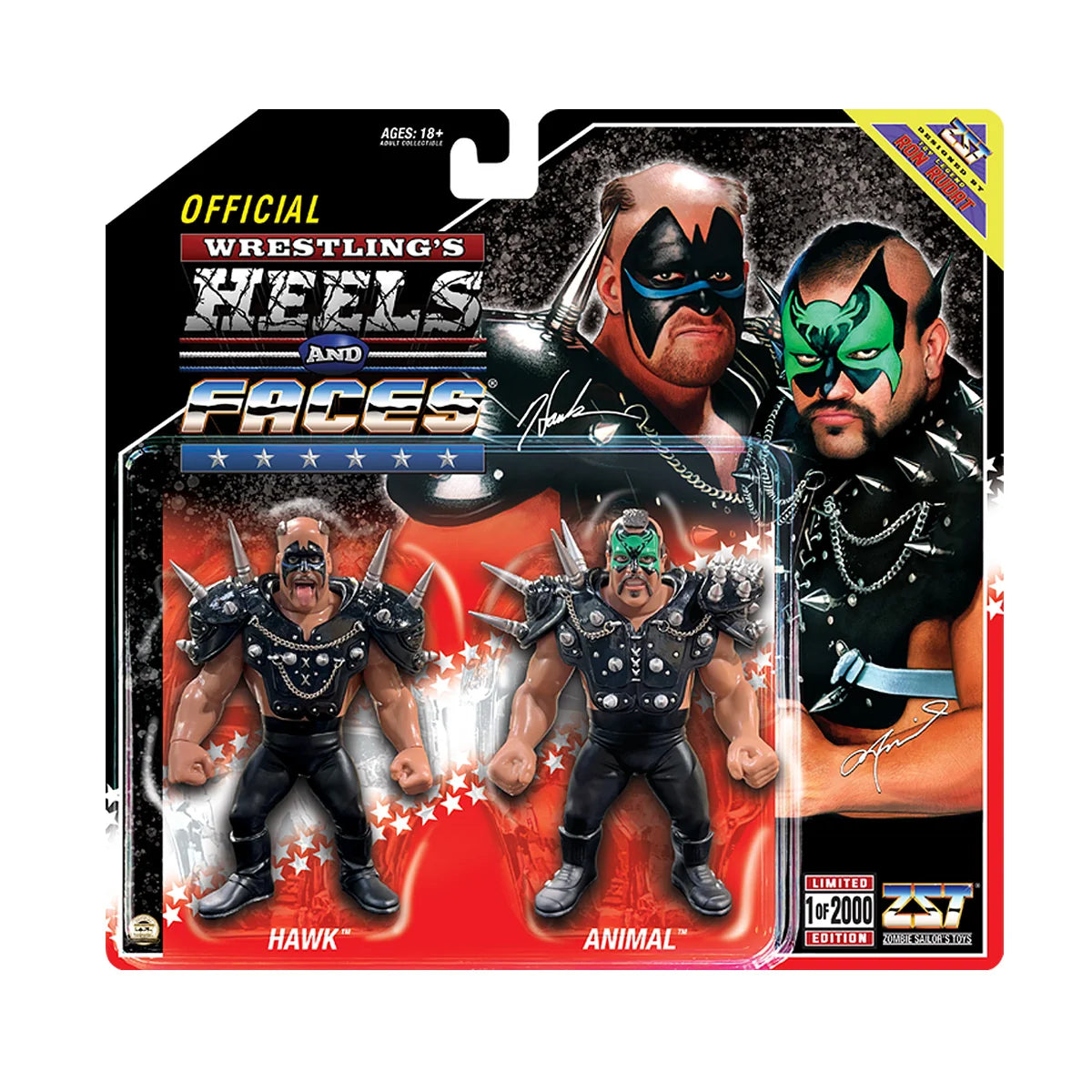 Zombie Sailor's Toys Wrestling Heels and Faces - Road Warriors Hawk and Animal 2 Pack