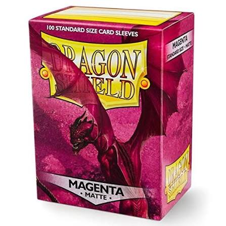 Dragon Shield 100 Standard Size Card Sleeves - Magenta Matte