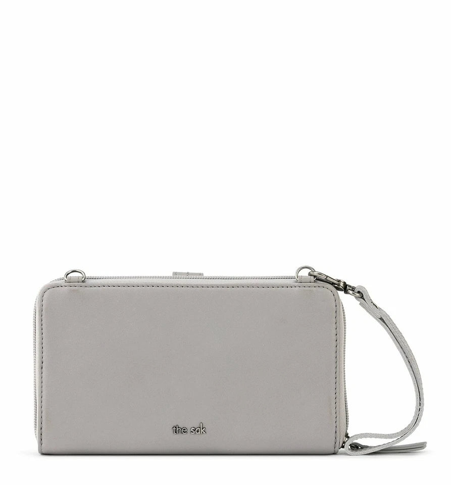 The Sak Iris Large Smartphone Crossbody Bag in Leather - Grey