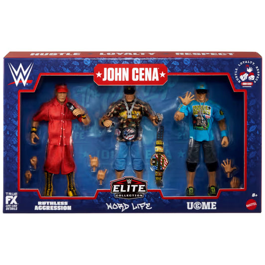 WWE John Cena Elite Collection 3 Pack Action Figure Set