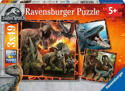 Ravensburger 3 Pack Jurassic World Puzzles - 3x49 Pieces
