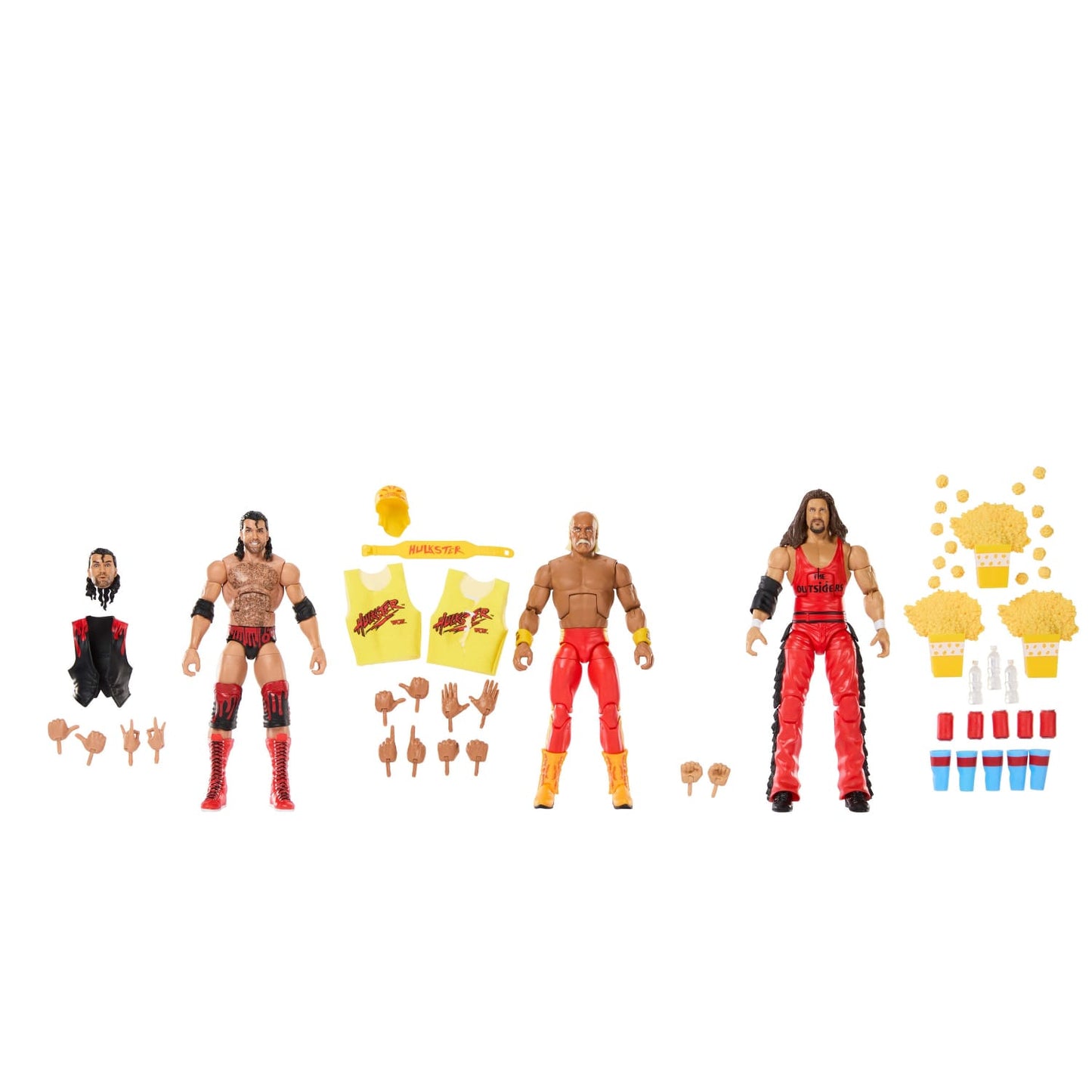 WWE Bash at the Beach Elite Collection 3 Pack Action Figure Set - Hogan, Hall, and Nash