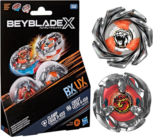 Beyblade X Starter Pack Set Clamp Crab 9-65S and Crest Leon 4-55A