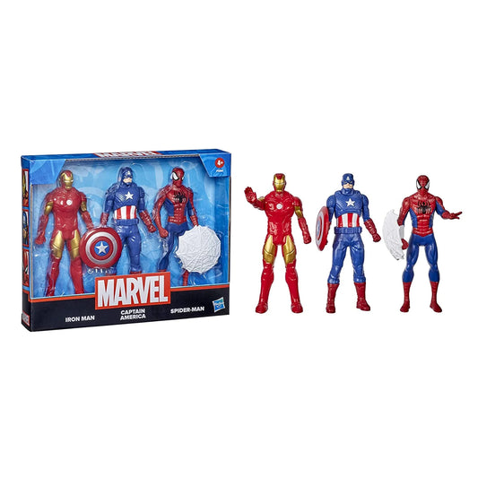 Marvel Iron Man, Captain America, Spider-Man Figure 3 Pack