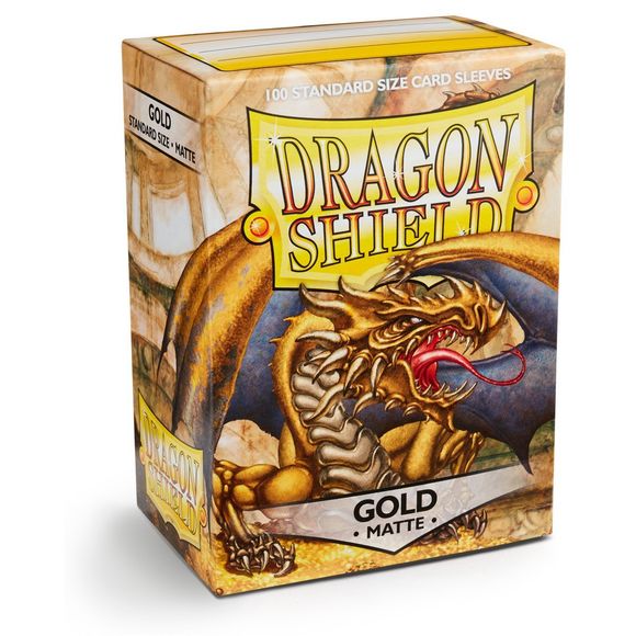 Dragon Shield 100 Standard Size Card Sleeves - Gold Matte