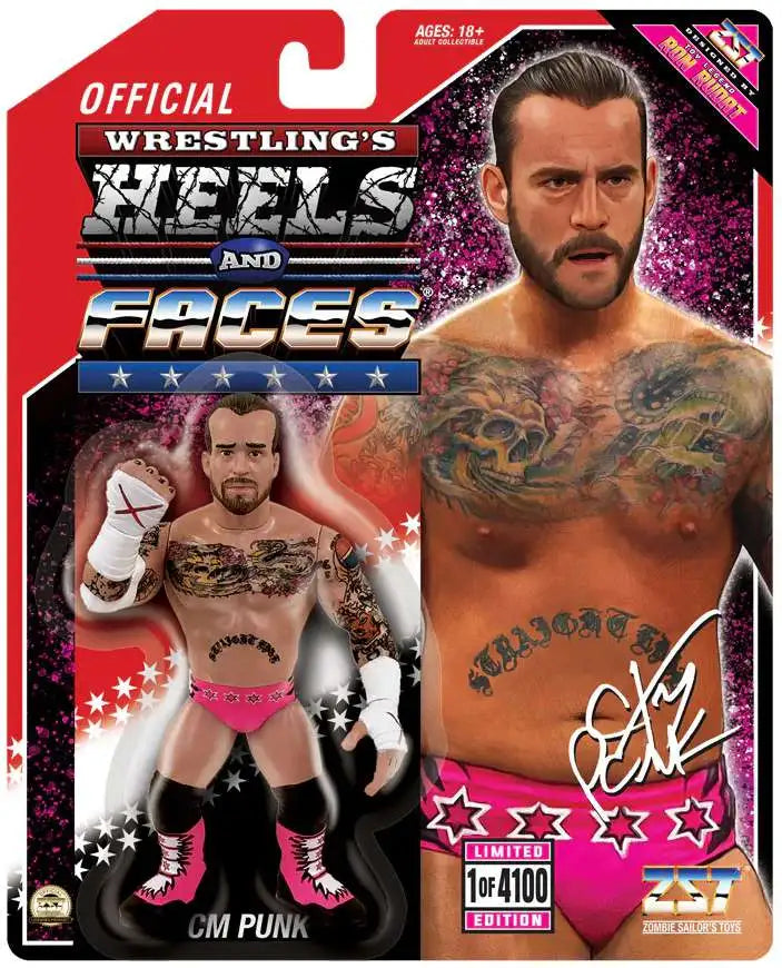 Zombie Sailor's Toys Wrestling Heels and Faces - CM Punk Pink Gear (Red Card)