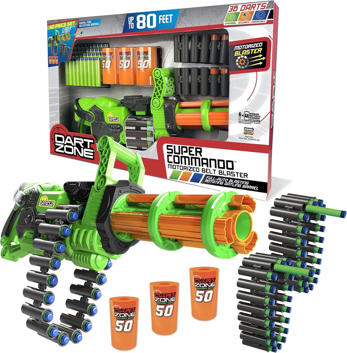 Dart Zone Super Commando Dart Blaster with 18-Round Ammo Belts