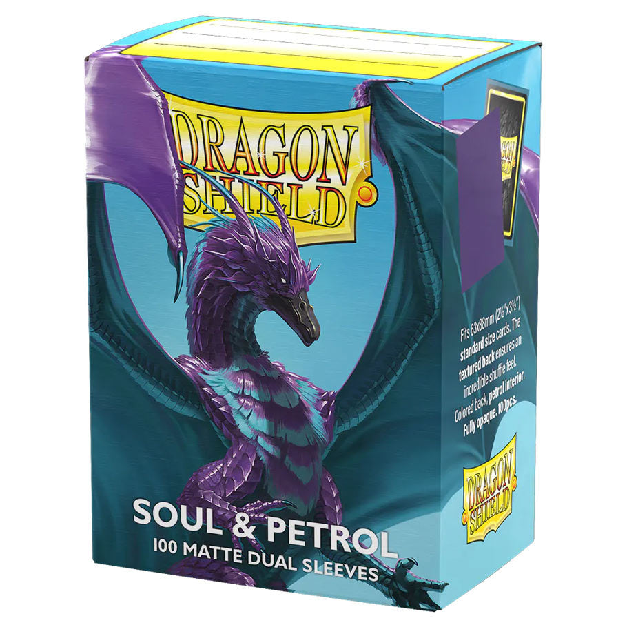 Dragon Shield 100 Standard Size Matte Dual Card Sleeves - Soul & Petrol