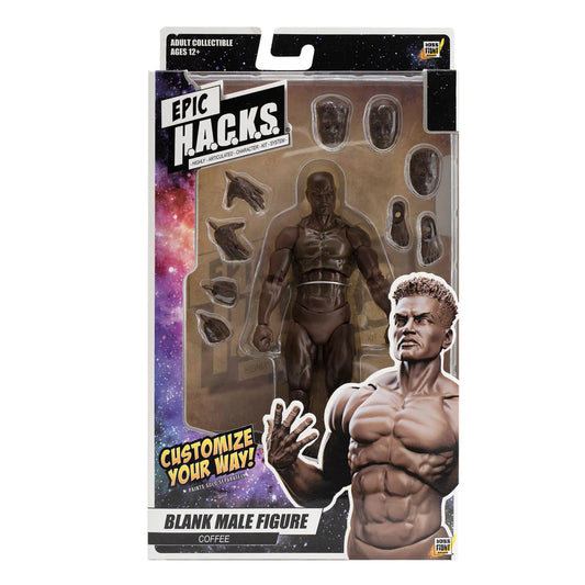 Epic H.A.C.K.S. Custom Blank Male Figure - Coffee by Boss Fight Studio