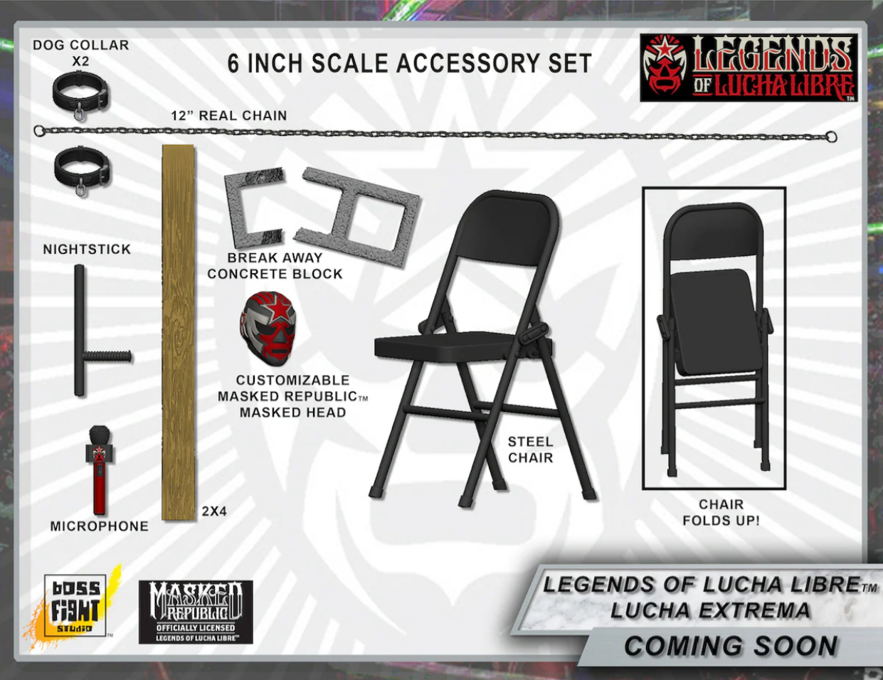 Legends of Lucha Libre Premium Action Figure Accessory Set - Lucha Extrema by Boss Fight Studio