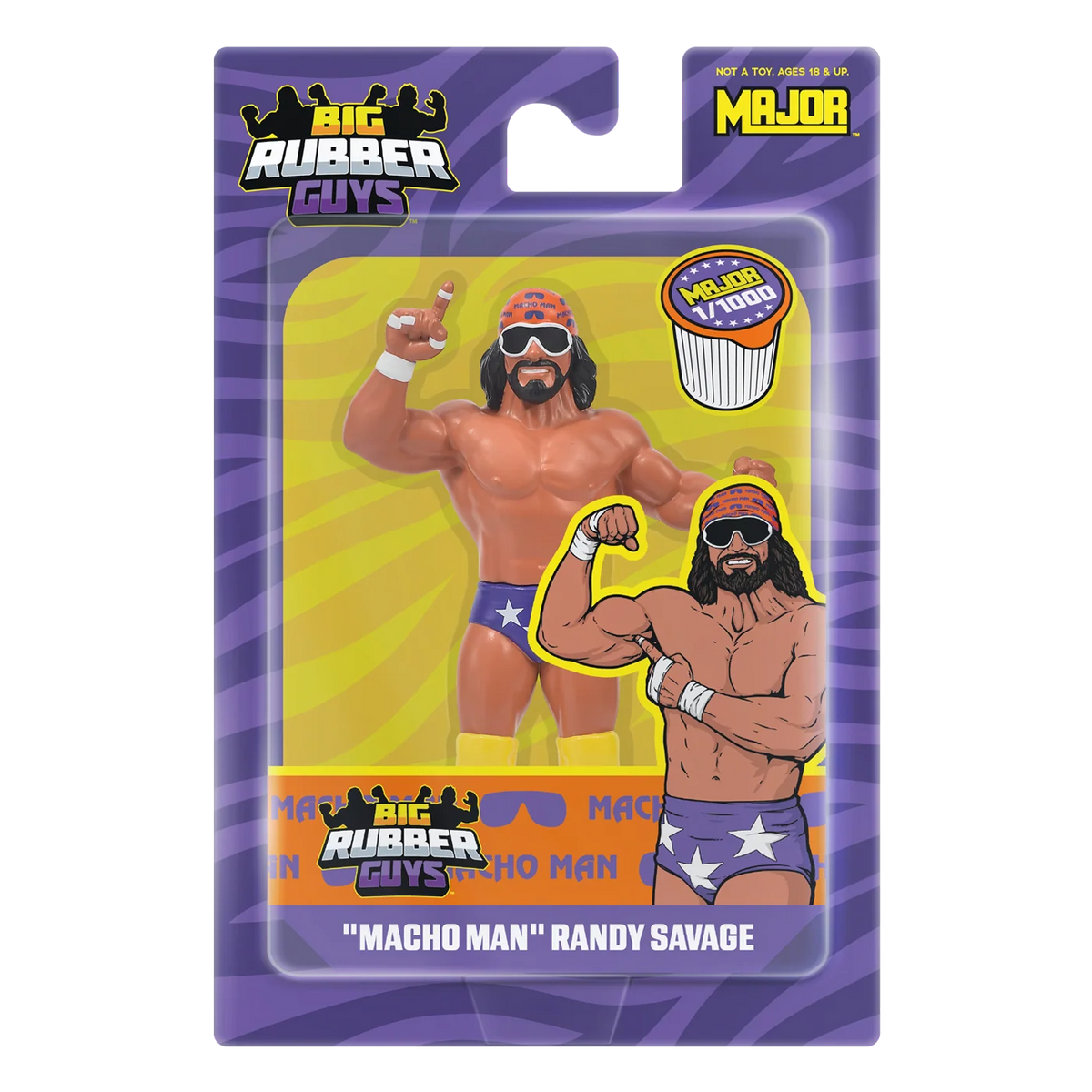 Collect Major Big Rubber Guys - Macho Man Randy Savage Purple Trunks