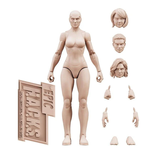Epic H.A.C.K.S. Custom Blank Female Figure - Champagne Beige by Boss Fight Studio