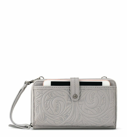 The Sak Iris Large Smartphone Crossbody Bag in Leather - Grey
