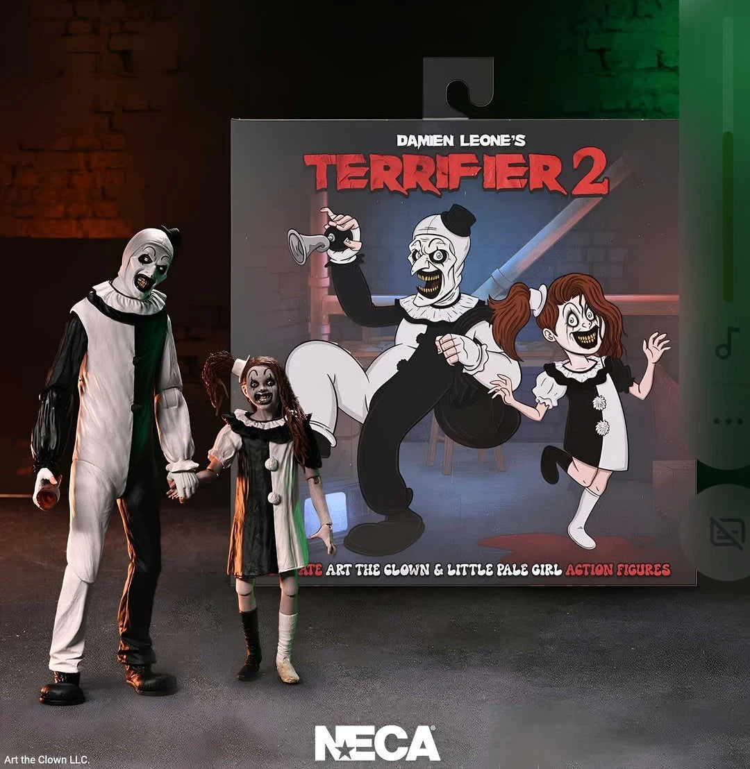 NECA Terrifier 2 Ultimate Art the Clown and Little Pale Girl 2 Pack